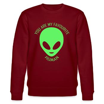Extraterrestre. Amour des extraterrestres. Tu es mon humain préféré. - Sweat bio CHANGER Stanley/Stella Unisexe - bordeaux - Devant - Nik (191cm) & Marisol (170cm)