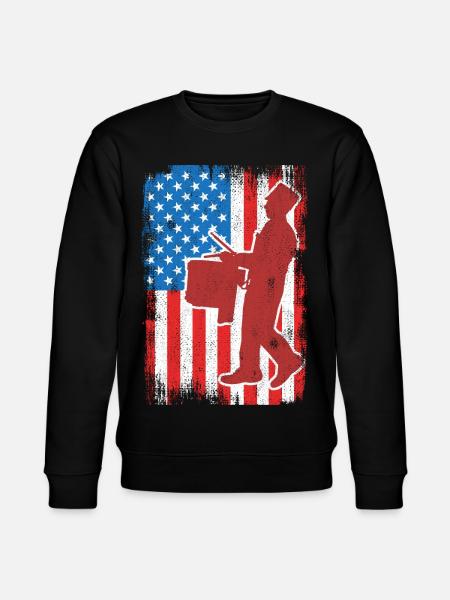 Drum 4th of July USA - Stanley/Stella CHANGER Unisex Organic Sweatshirt - black
