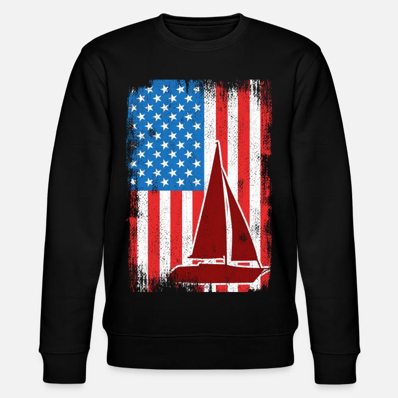 4. Juli Segeln USA - Stanley/Stella Unisex Bio-Sweatshirt CHANGER  - Schwarz
