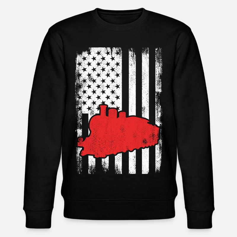 U.S. Patriotic Railroad Worker - Stanley/Stella CHANGER Unisex Organic Sweatshirt - black