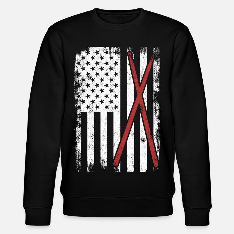 Drums USA Flag - Sweat bio CHANGER Stanley/Stella Unisexe - noir