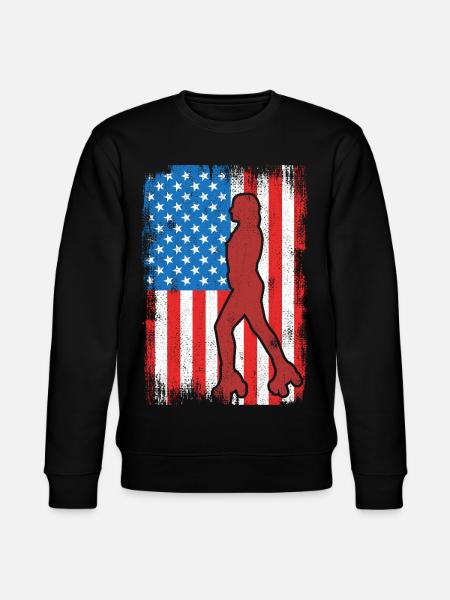 July 4 Roller Skating USA - Stanley/Stella CHANGER Unisex Organic Sweatshirt - black