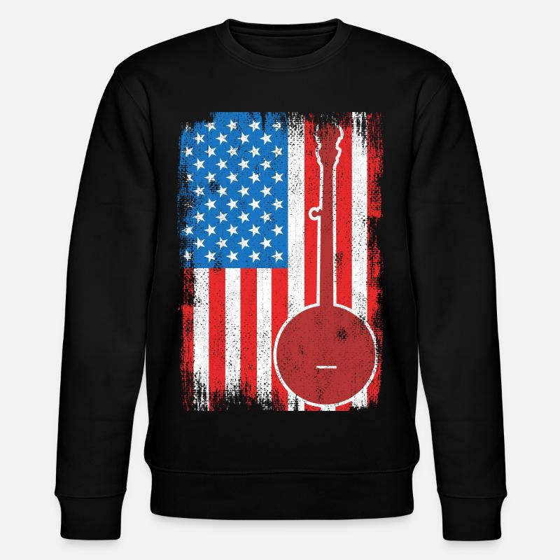 Banjo 4. Juli USA - Stanley/Stella Unisex Bio-Sweatshirt CHANGER  - Schwarz