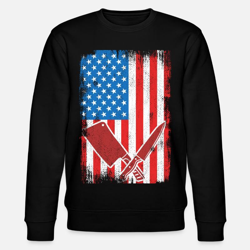 Boucher du drapeau des États-Unis - Sweat bio CHANGER Stanley/Stella Unisexe - noir