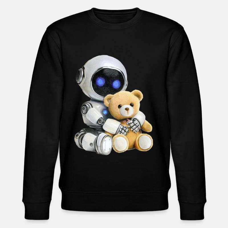 Roboter Teddy - Stanley/Stella Unisex Bio-Sweatshirt CHANGER - Schwarz