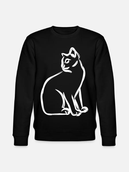 Cat Drawing - Stanley/Stella CHANGER Unisex Organic Sweatshirt - black
