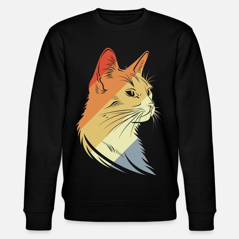 Retro Katzen Grafik - Stanley/Stella Unisex Bio-Sweatshirt CHANGER  - Schwarz