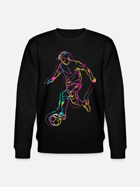 Soccer Player Line Art - Stanley/Stella CHANGER Unisex Organic Sweatshirt - black