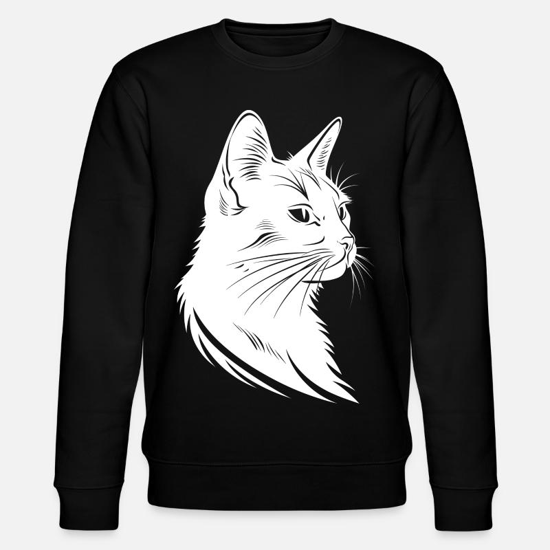 Katze Skizze - Stanley/Stella Unisex Bio-Sweatshirt CHANGER  - Schwarz