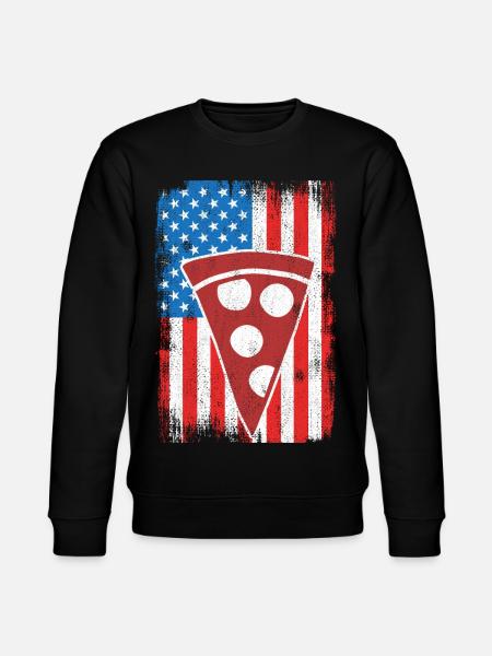 4th of July US Pizza - Stanley/Stella CHANGER Unisex Organic Sweatshirt - black