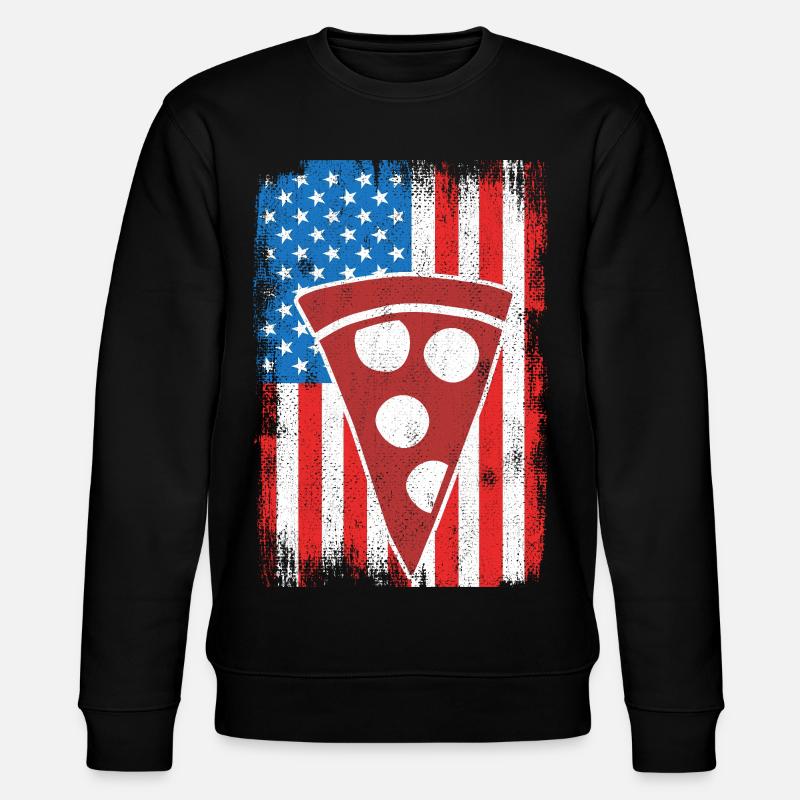 4. Juli US Pizza - Stanley/Stella Unisex Bio-Sweatshirt CHANGER  - Schwarz