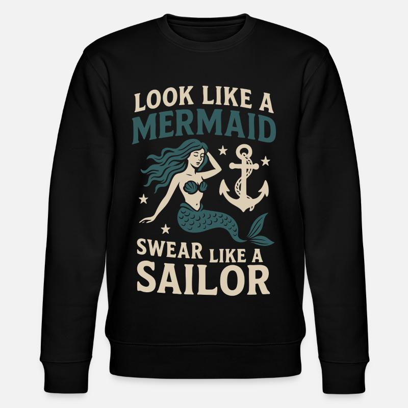 Regard de sirène, paroles de marin - Sweat bio CHANGER Stanley/Stella Unisexe - noir
