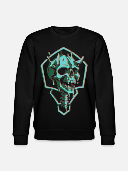Neon skull in hexagon - Stanley/Stella CHANGER Unisex Organic Sweatshirt - black