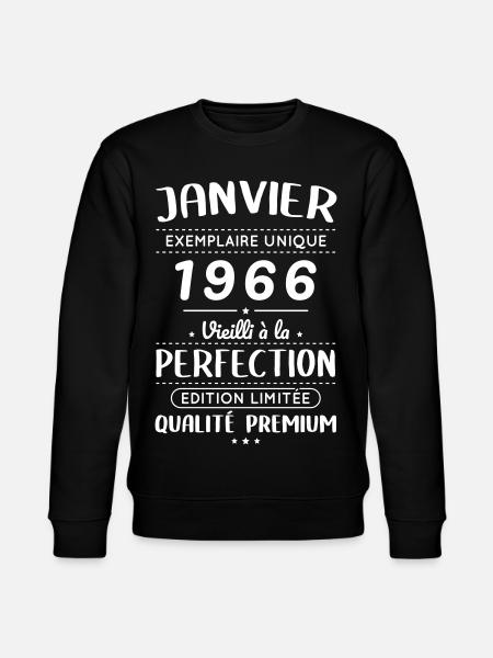 60th Anniversary - January 1966 Perfection - Stanley/Stella CHANGER Unisex Organic Sweatshirt - black