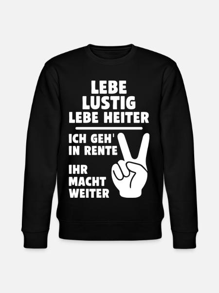 Lustige Rentenbotschaft mit Peacezeichen - Stanley/Stella Unisex Bio-Sweatshirt CHANGER - Schwarz