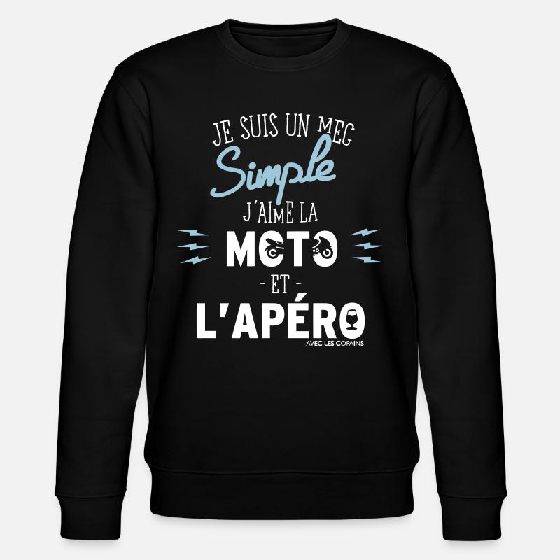 Motorrad und Aperitif - Geschenk - Stanley/Stella Unisex Bio-Sweatshirt CHANGER  - Schwarz