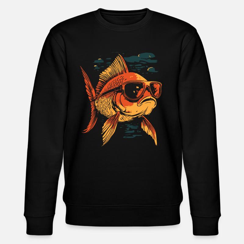 Poisson avec des lunettes de soleil - Sweat bio CHANGER Stanley/Stella Unisexe - noir