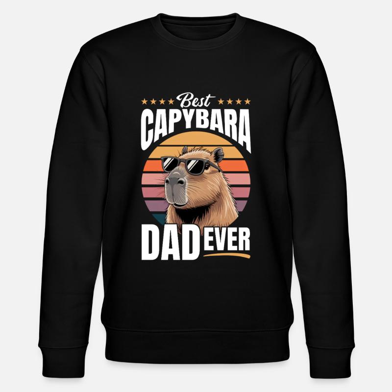 Funny Capybara Dad - Stanley/Stella CHANGER Unisex Organic Sweatshirt - black