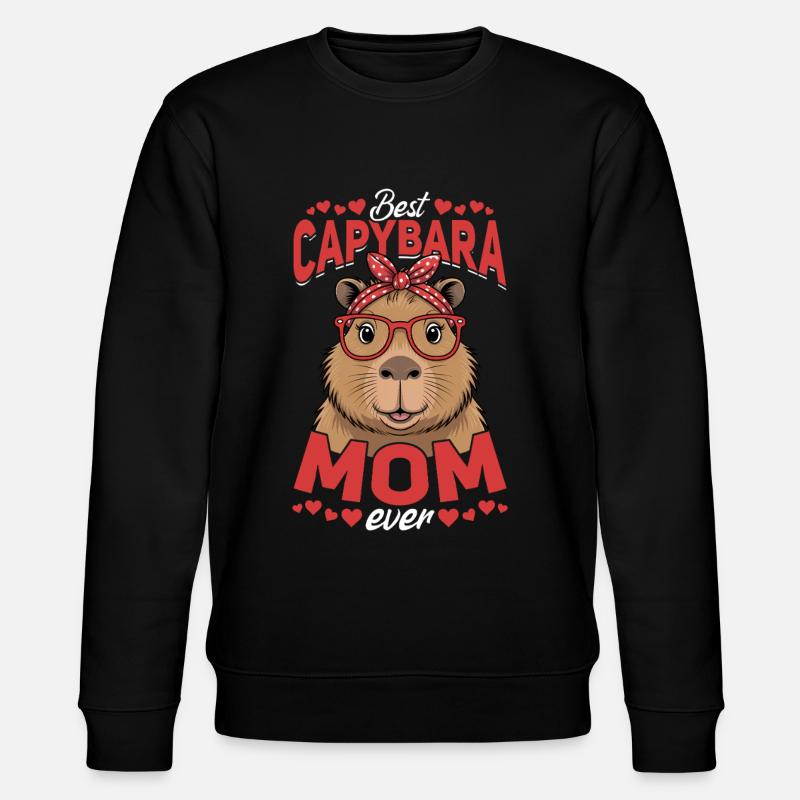 Funny Capybara Mom - Stanley/Stella Unisex Bio-Sweatshirt CHANGER  - Schwarz