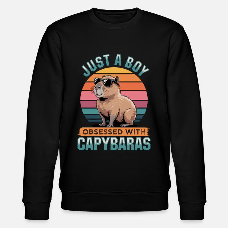 Funny Capybara - Stanley/Stella Unisex Bio-Sweatshirt CHANGER - Schwarz