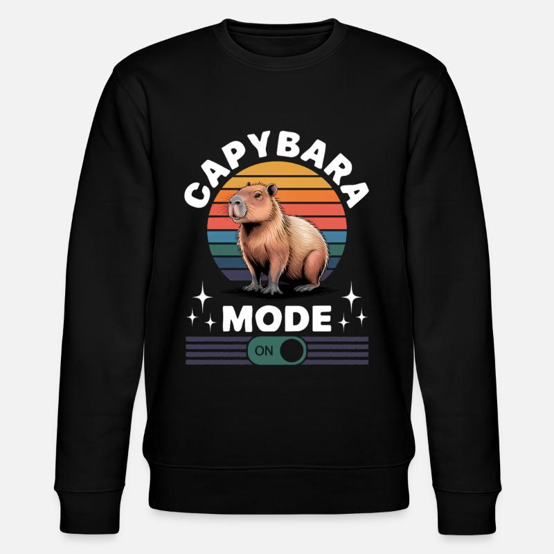 Funny Capybara - Stanley/Stella CHANGER Unisex Organic Sweatshirt - black