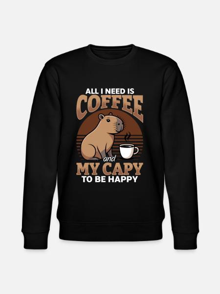 Capybara Coffee - Stanley/Stella Unisex Bio-Sweatshirt CHANGER - Schwarz