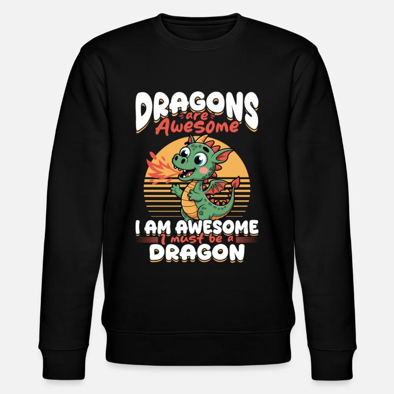 Fantasy Dragons Mythical Creatures - Stanley/Stella Unisex Bio-Sweatshirt CHANGER - Schwarz