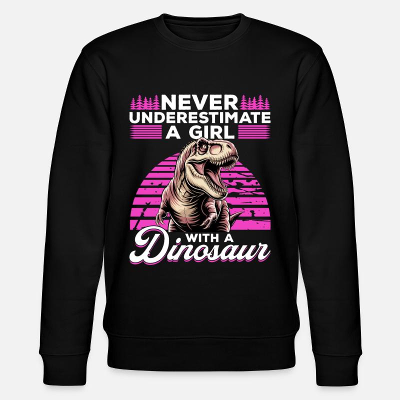 Dinosaur T-Rex kids - Stanley/Stella CHANGER Unisex Organic Sweatshirt - black