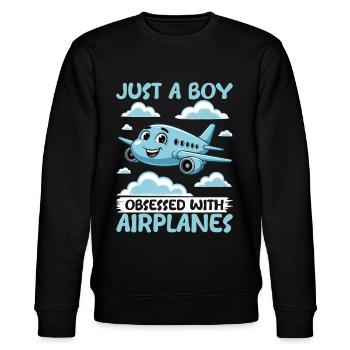 Avion Enfants Voyage Pilote Tout-petit - Sweat bio CHANGER Stanley/Stella Unisexe - noir - Devant - Nik (191cm) & Marisol (170cm)