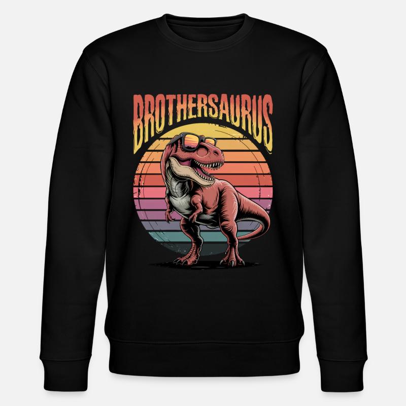 Dinosaur T-Rex Brothersaurus - Stanley/Stella CHANGER Unisex Organic Sweatshirt - black