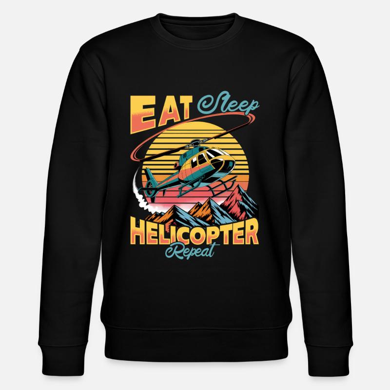 Helicopter funny Pilot - Stanley/Stella Unisex Bio-Sweatshirt CHANGER  - Schwarz