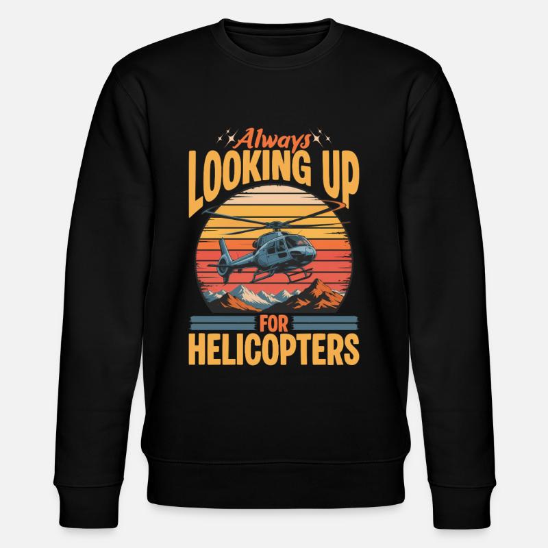 Helicopter funny Pilot - Stanley/Stella CHANGER Unisex Organic Sweatshirt - black