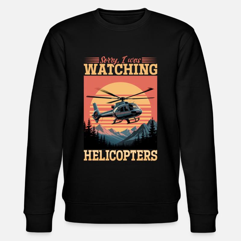 Helicopter funny Pilot - Stanley/Stella CHANGER Unisex Organic Sweatshirt - black