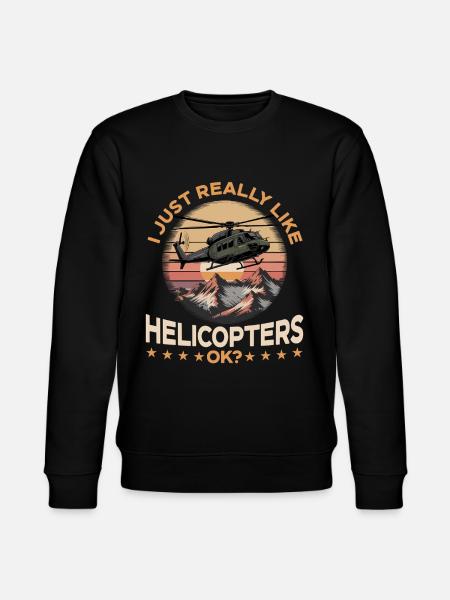 Helicopter funny Pilot - Stanley/Stella CHANGER Unisex Organic Sweatshirt - black