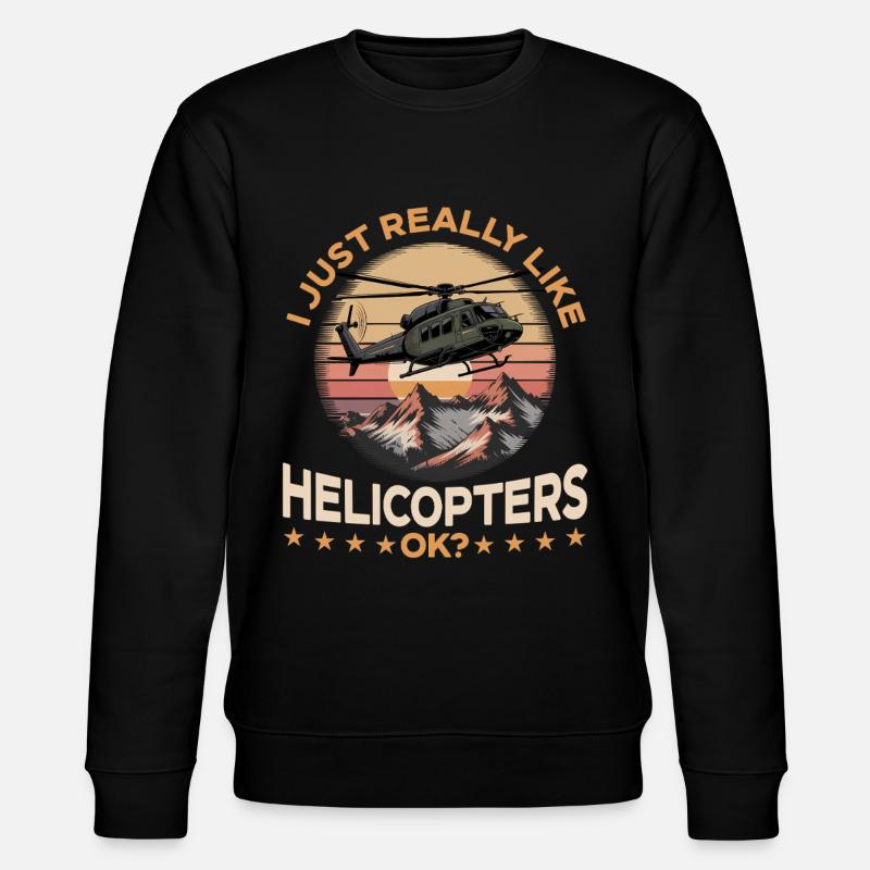Helicopter funny Pilot - Stanley/Stella CHANGER Unisex Organic Sweatshirt - black