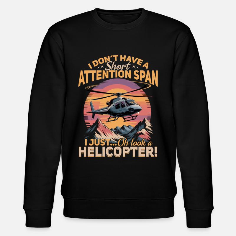 Helicopter funny Pilot - Stanley/Stella CHANGER Unisex Organic Sweatshirt - black