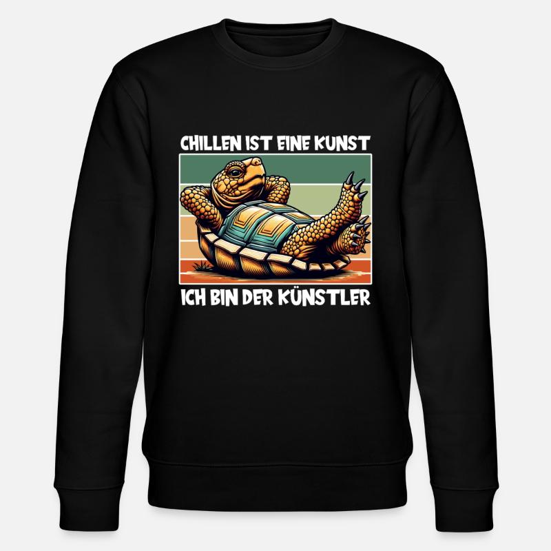 Turtle Lover Funny Saying - Stanley/Stella CHANGER Unisex Organic Sweatshirt - black