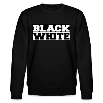 Black and White Schwarz und Weiß Geschenkidee - Stanley/Stella Unisex Bio-Sweatshirt CHANGER  - Schwarz - Vorne - Nik (191cm) & Marisol (170cm)