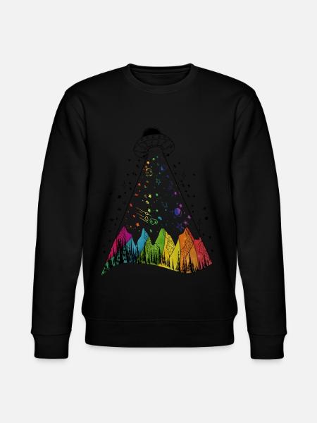 ufo rainbow - Stanley/Stella CHANGER Unisex Organic Sweatshirt - black