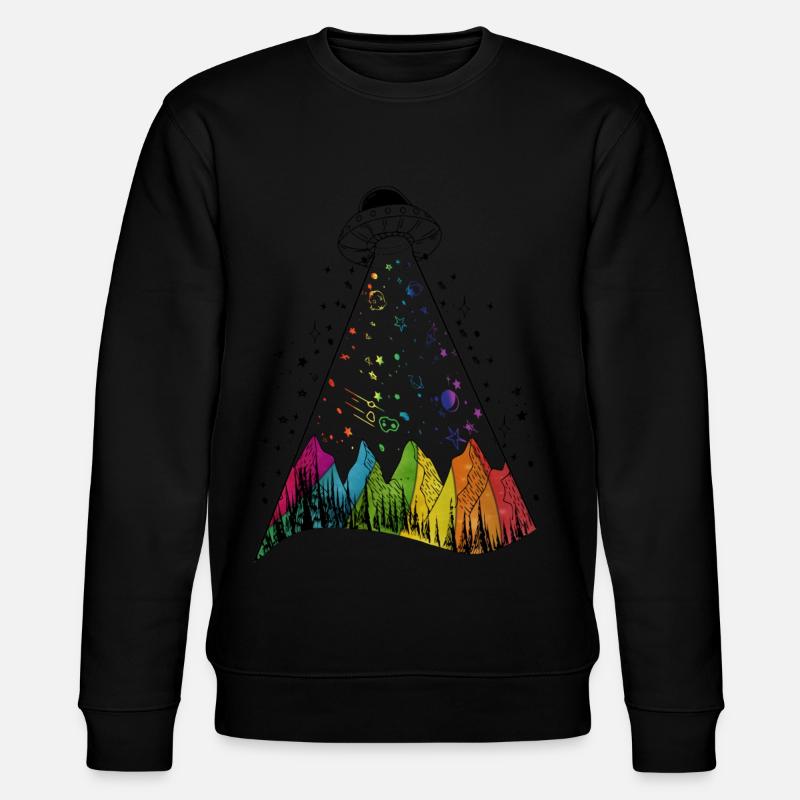 ufo rainbow - Stanley/Stella CHANGER Unisex Organic Sweatshirt - black