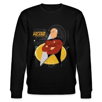 Star Trek The Next Generation Captain Picard - Stanley/Stella Unisex Bio-Sweatshirt CHANGER  - Schwarz - Vorne - Nik (191cm) & Marisol (170cm)