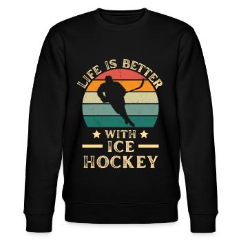 Jouer au hockey sur glace pour les amateurs de hockey sur glace vintage - Sweat bio CHANGER Stanley/Stella Unisexe - noir - Devant - Nik (191cm) & Marisol (170cm)