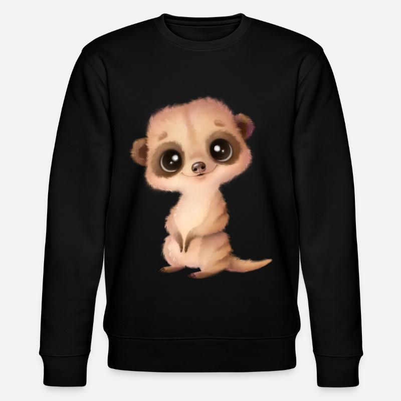 süßes Erdmännchen mit Glubschaugen - Stanley/Stella Unisex Bio-Sweatshirt CHANGER  - Schwarz