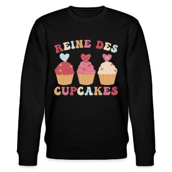 Reine des cupcakes cadeau pâtisserie patissière - Sweat bio CHANGER Stanley/Stella Unisexe - noir - Devant - Nik (191cm) & Marisol (170cm)