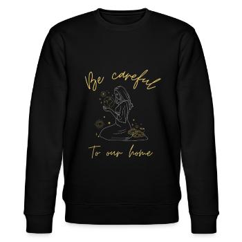 Klima Shirt für Umweltschützer - Stanley/Stella Unisex Bio-Sweatshirt CHANGER  - Schwarz - Vorne - Nik (191cm) & Marisol (170cm)