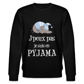 T-shirt j'peux pas j'suis en pyjama - Sweat bio CHANGER Stanley/Stella Unisexe - noir - Devant - Nik (191cm) & Marisol (170cm)