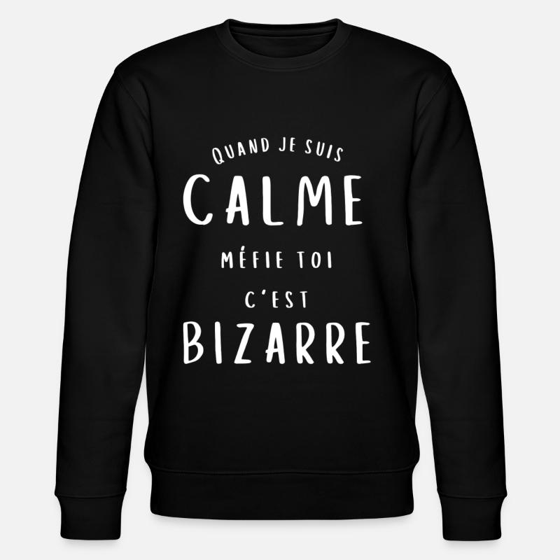 t-shirt calme méfie toi c'est bizarre cadeau - Sweat bio CHANGER Stanley/Stella Unisexe - noir