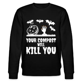 Dein Kompost wird dich Halloween töten - Stanley/Stella Unisex Bio-Sweatshirt CHANGER  - Schwarz - Vorne - Nik (191cm) & Marisol (170cm)