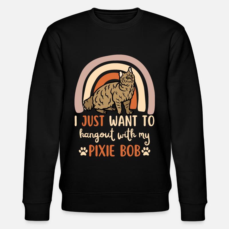 Cute Pixie Bob Cat - Stanley/Stella CHANGER Unisex Organic Sweatshirt - black