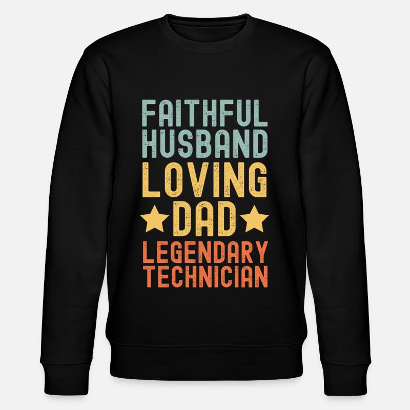 Ehemann Vater Legendärer Techniker - Stanley/Stella Unisex Bio-Sweatshirt CHANGER - Schwarz
